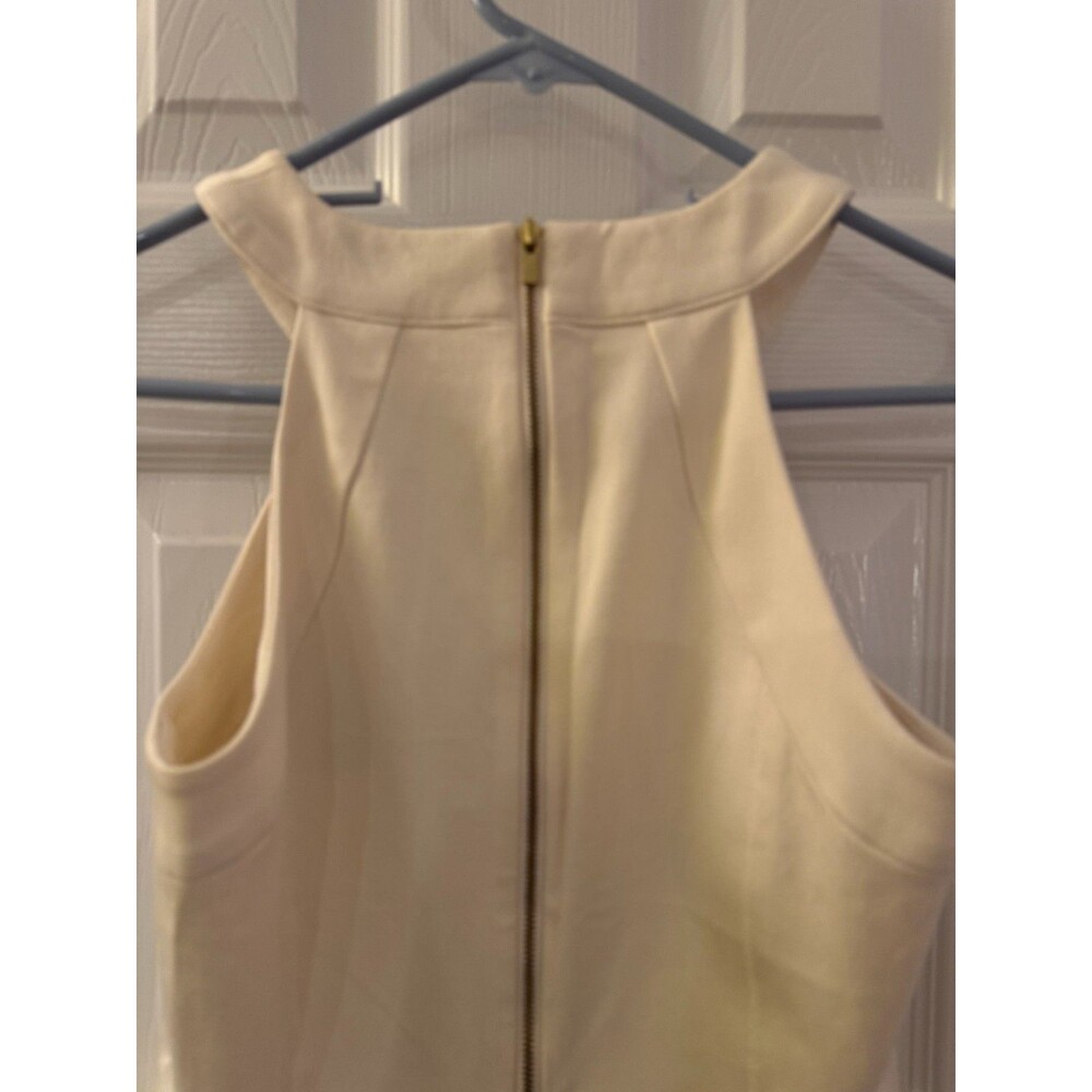 Banana Republic Monogram Ivory Cutout Sheath Dress Sz 2 Sleeveless Mini NWT - Picture 8 of 13